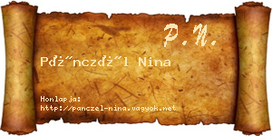 Pánczél Nina névjegykártya