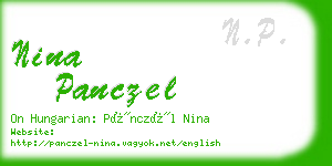 nina panczel business card